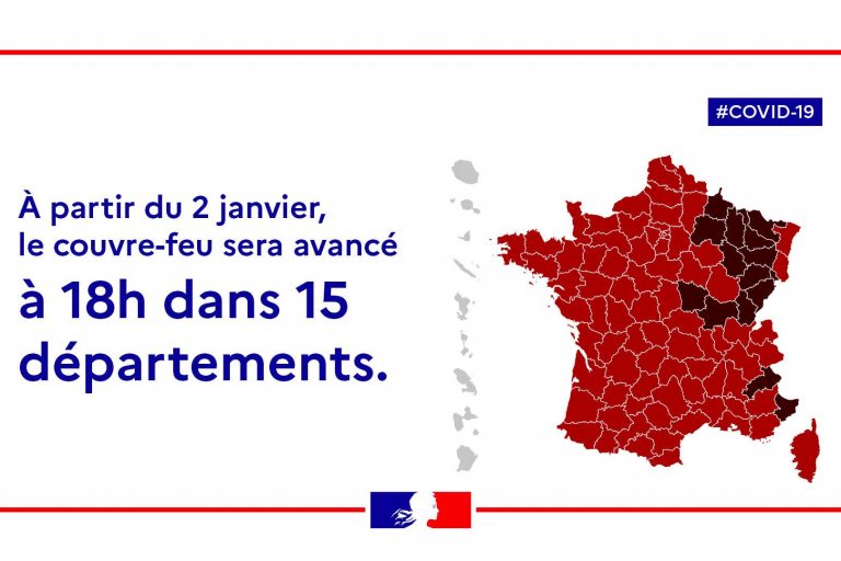 couvre-feu à 18 h dans 15 départements (ministère intérieur)