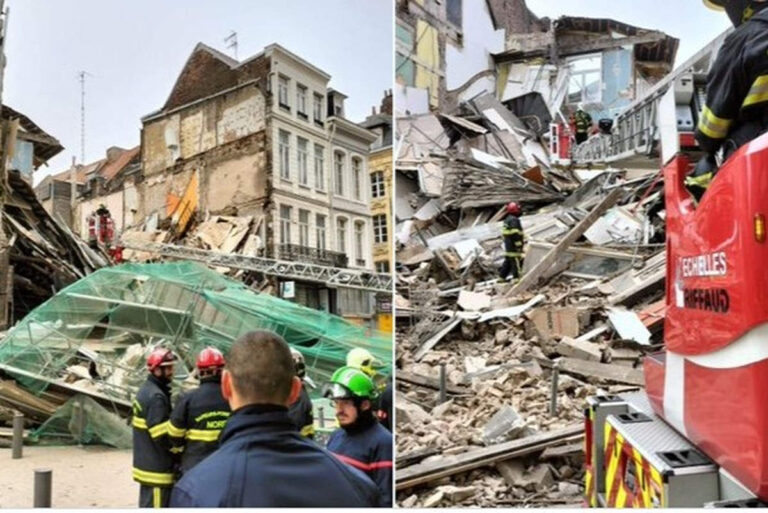 Effondrement de deux immeubles à Lille (capture Twitter SDIS 59)