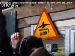 La joie des Zadistes après l'annonce de l'abandon de l'aéroport (capture Euronews)
