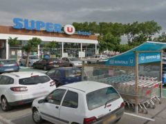 Le super U de Trèbes, dans l'Aude, où a eu lieu la prise d'otages (Google)